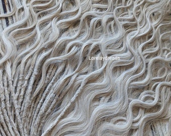 Blonde Curly dreads Synthetic crochet dreads extensions blonde Boho DE Dreads Curly double ended dreadlocks