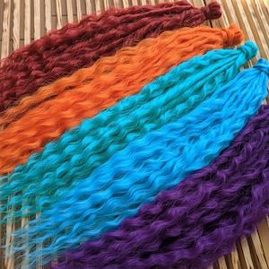Bohemian Soft Curl Extensions, curly extensions, wavy dreads, curly dreads, synthetic dreadlocks, Crochet Dreadlocks, loose dreads, braids