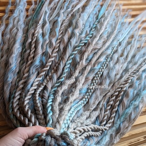 Blond Curly dreads Synthetic crochet dreads extensions blue Boho DE Dreads grey Curly double ended dreadlocks