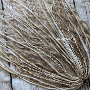 Blonde Curly dreads Synthetic crochet dreads extensions blonde Boho DE Dreads Curly double ended dreadlocks blonde braids