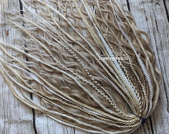Blonde Curly dreads Synthetic crochet dreads extensions blonde Boho DE Dreads Curly double ended dreadlocks blonde braids