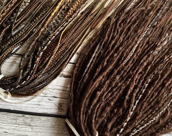 Crochet Synthetic dreads DE dreads extensions Vikings Dreads brown boho dreads textured dreadlocks  festival hairstyles brown soft dreads