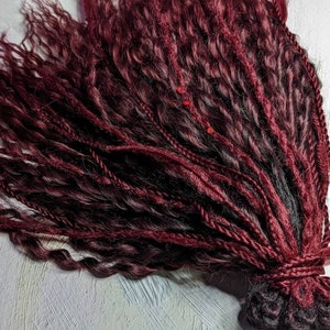 Ombre black red Curly dreads Synthetic crochet dreads extensions black Boho DE Dreads Curly double ended dreadlocks red waves de braids