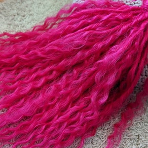 Pink Curly dreads Synthetic crochet dreads extensions pink Boho DE Dreads Curly double ended dreadlocks pink de braids