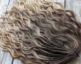 Brown Curly dreads Synthetic crochet dreads extensions brown Boho DE Dreads Curly double ended dreadlocks