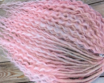 Extensiones de rastas sintéticas de crochet, ombré, rubias, rosas, rizadas, estilo bohemio, de doble punta, trenzas rosas