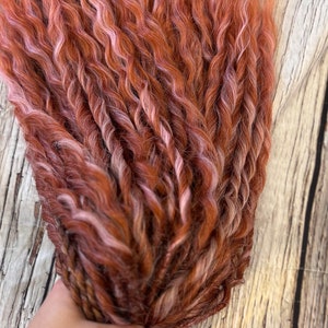 Red orange ginger Curly dreads Synthetic crochet dreads extensions  copper  Boho DE Dreads Curly double ended dreadlocks ginger dreads pink