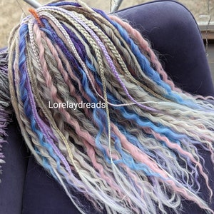 Ombre blond Curly dreads Synthetic crochet dreads extensions blond Boho DE Dreads Curly double ended dreadlocks purple waves pink curls