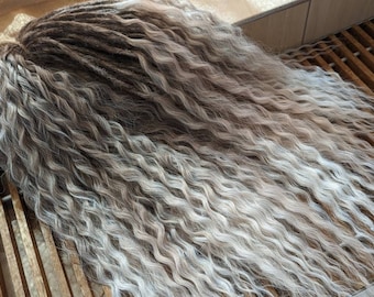 Ombre blond Krullend dreads Synthetische haak dreads extensions blond Boho DE Dreads Krullend dubbele dreadlocks blond de vlechten