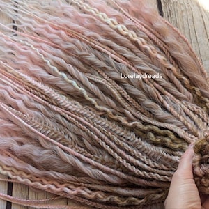 Ombre blonde pink white Curly dreads Synthetic crochet dreads extensions pink Boho DE Dreads Curly double ended dreadlocks blond de braids