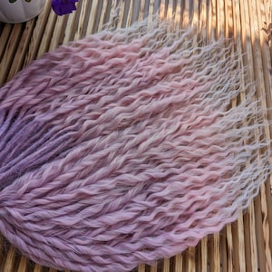 Ombre lilac pink white Curly dreads Synthetic crochet dreads extensions blond Boho DE Dreads Curly double ended dreadlocks pink de braids