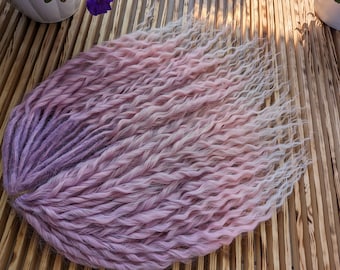 Rastas rizadas Ombre lila rosa blanco Extensiones de rastas de ganchillo sintéticas rubias Boho DE Rastas Rastas rizadas de doble punta trenzas rosas de