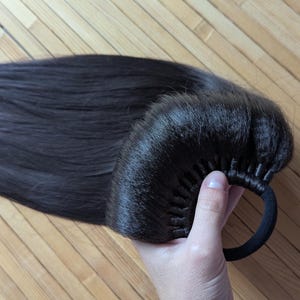 Dark Brown Ponytail hair Extension Elastic Band Kanekalon Boho extensions Ponytail Extension Natural colour Synthetic Fake festivalhairstyle