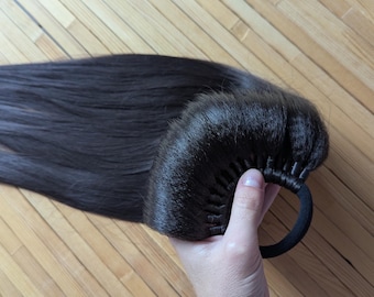 Dark Brown Ponytail hair Extension Elastic Band Kanekalon Boho extensions Ponytail Extension Natural colour Synthetic Fake festivalhairstyle