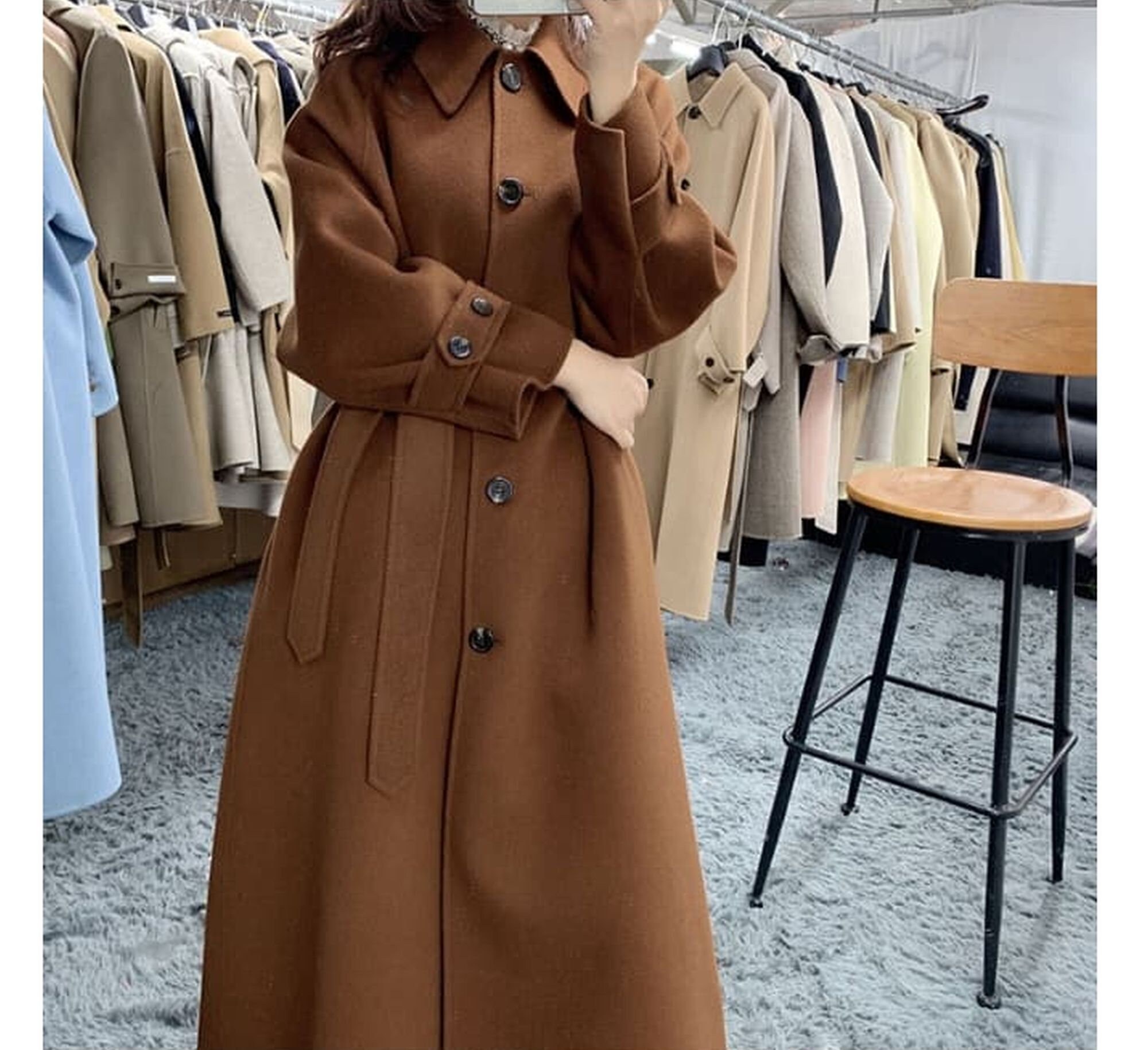 Handmade coat Wool coat 100 wool coat Large coat Minimal Etsy