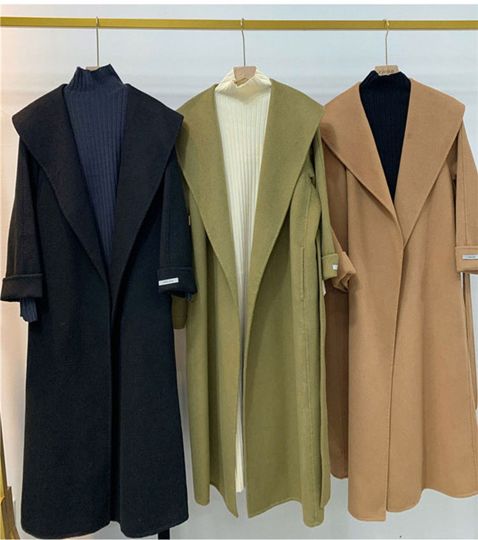 Cashmere Coat 100 Cashmere Winter coat Handmade Black Etsy