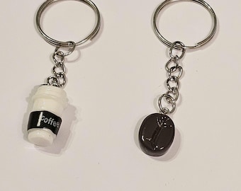 Coffee Lover Keychain: Cup, Bean, or Set