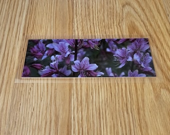 Purple Flowers Laminated Bookmark