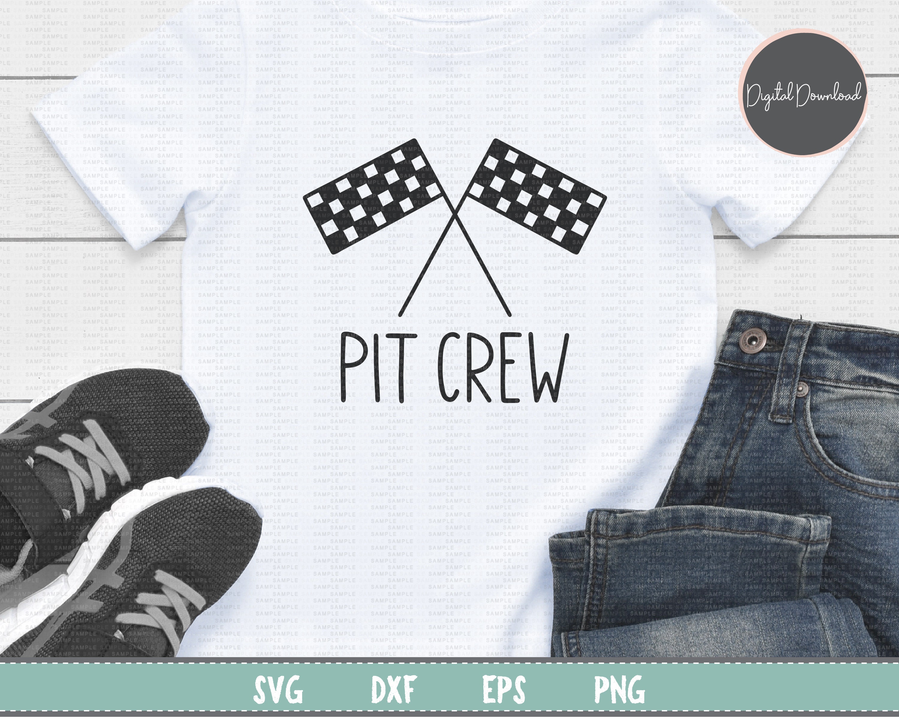 Pit Crew SVG Cut File Pit Crew Checkered Flags Cutting | Etsy