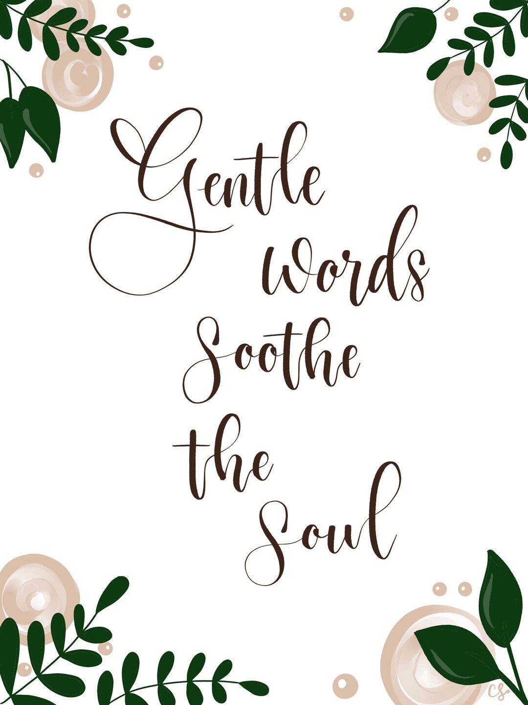 Digital Download Gentle Words Soothe the Soul - Etsy