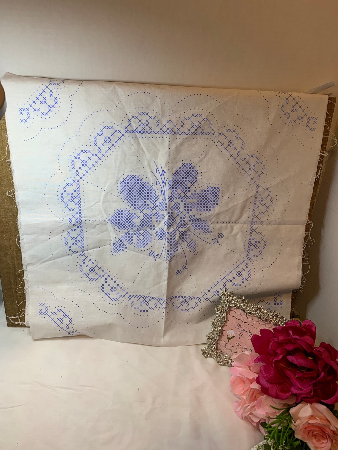 Stamped Cross Stitch 18 Inch Block Quilt Block Pillow Block | Etsy