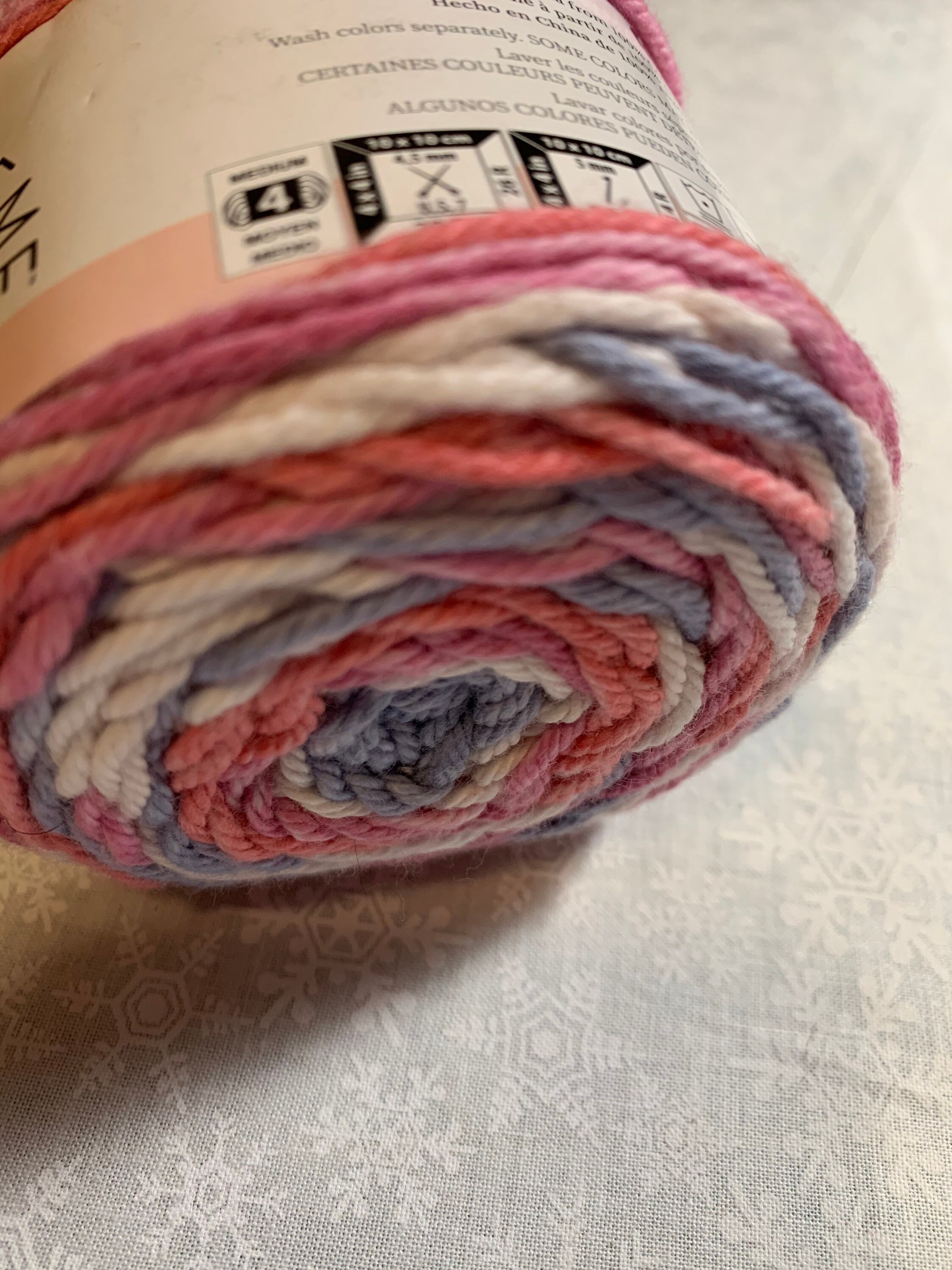 Peaches and Cream Cotton Yarn ColorBeach House Stripes Pink Etsy