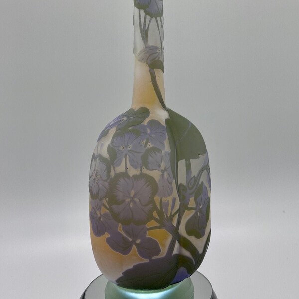 Emile Galle, Daum Nancy antique French cameo glass vase, signed "Galle" in cameo on the body.