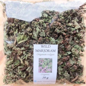 Wild Marjoram, Origanum, 2025 Fresh Dried Flowering Tops, Organic Tea, Natural Herb and Cooking Spice 20 g, Lithuanian Natural Product