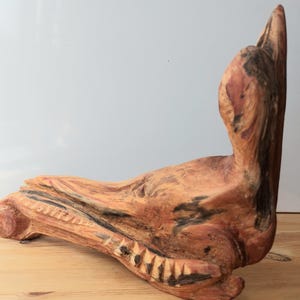 Bird Sculpture, Hand Carved Waterbird Wooden Statue, Original Spruce Wood Carving, Abstract Wood Art, Unique Wooden Artwork, Interior Decor