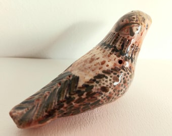 Sparrow Bird, Hand Made Ceramic Whistle: Fired Glazed Pottery Collection Item
