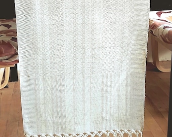 Handwoven Linen Table Runner or Wall Hanging: Original Textile Art