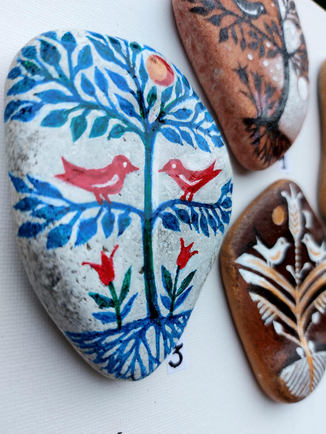 Baltic Sign Tree Hand-painted Tree of Life on Baltic Sea Stone: Lithuanian Art - Etsy