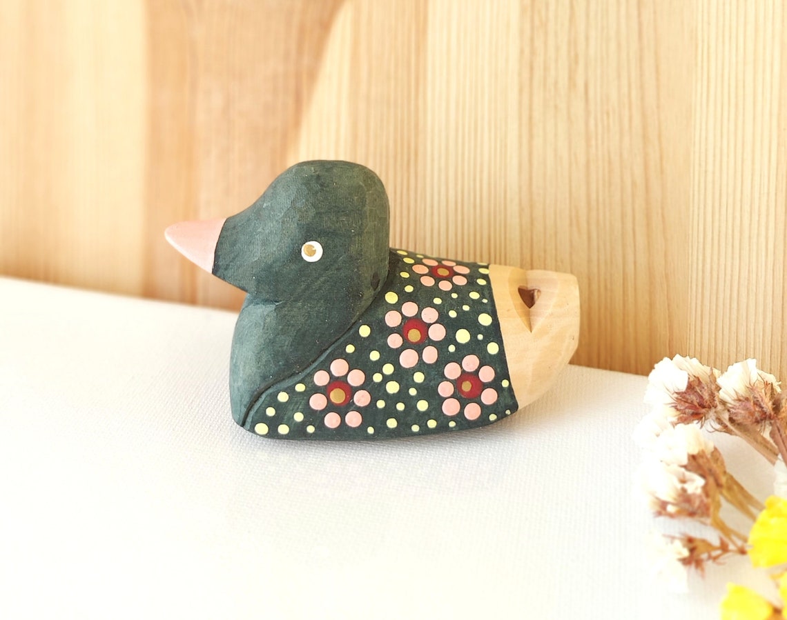 Bird Whistle Hand Carved Wooden Whistle Original Wooden Duck Etsy