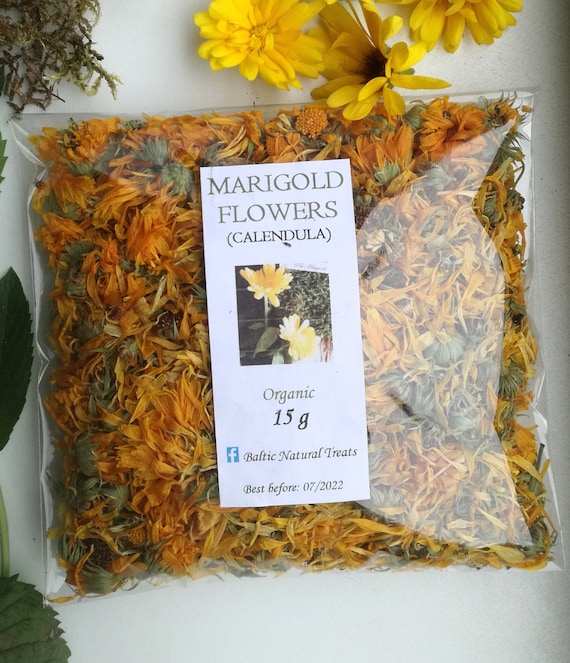 Calendula Flower Tea, 100% Natural Herbal Tea, Dried Marigold - Calendula  Officinalis