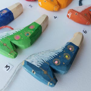 Whistle Wooden Hand Carved and Hand Painted, Original Small Horse Carving, Collection Lithuanian Art, Organic Home Decor, Lithuanian Gift