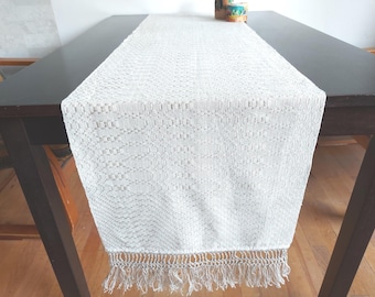 Hand Woven Linen Table Runner or Wall Hanging: Lithuanian Textile Art