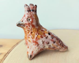 Hoopoe: Handmade Original Ceramic Whistle, Collectible Art Item