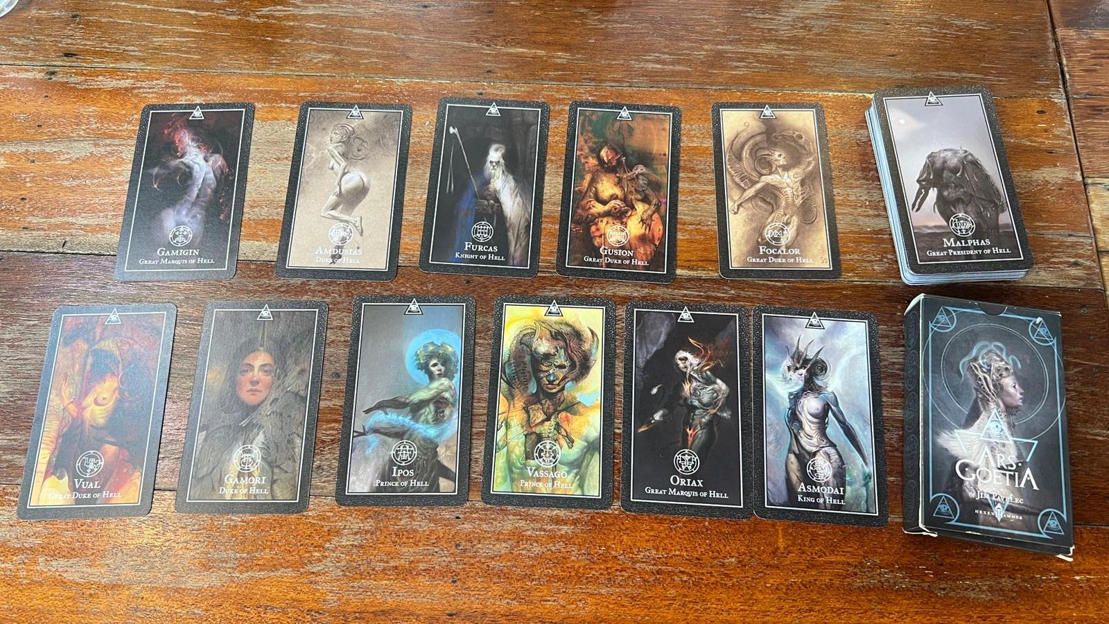 Ars Goetia Demon Tarot Deck Luxury Edition, Summoning Guidebook and ...