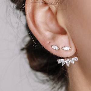 Marquise Tiny CZ Ear Jackets Earrings • BYSDMJEWELS