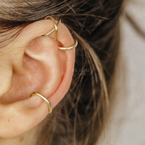 Criss Cross Ear Wrap, Non Piercing Ear Cuff for Fake Helix Piercing bySDMjewels