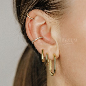 Pendientes de aro ovalados • Oro, Plata • BYSDMJEWELS