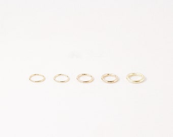 Thin Hoops Rings for Ear • Nose Piercings • No Hinge Design • 22ga, 20ga, 18ga, 16ga, 14ga • 3, 4, 5, 6, 7, 8, 9, 10, 12mm BYSDMJEWELS