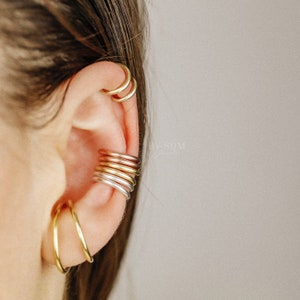Kraakbeen Helix oor manchet, geen piercing conch manchet, niet doorboord oor manchet enkele band, zilveren oor manchet 14gauge dikke kwab hoepel oor manchet oorbel