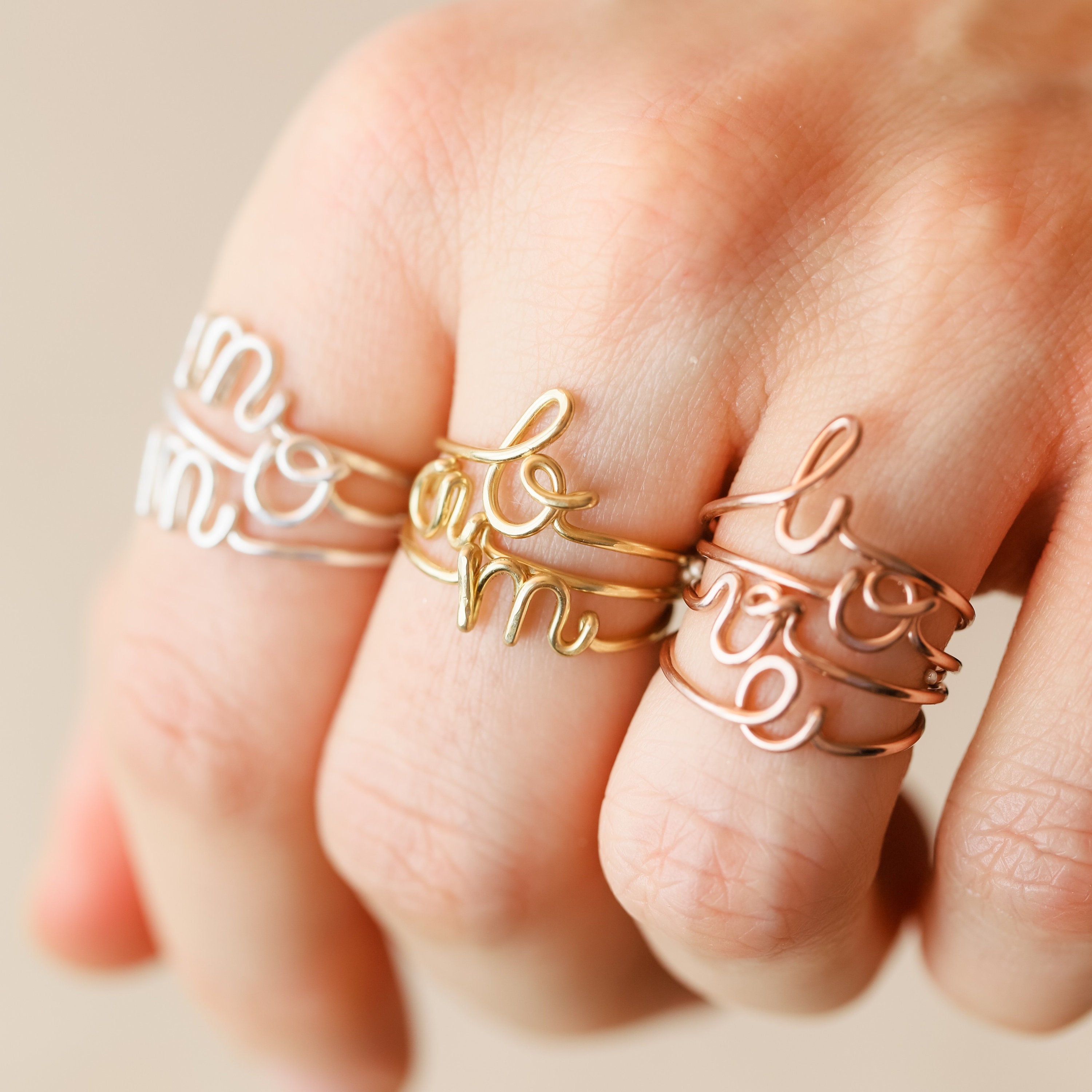 Buchstabe A ersten Ring personalisierte Ring Etsy