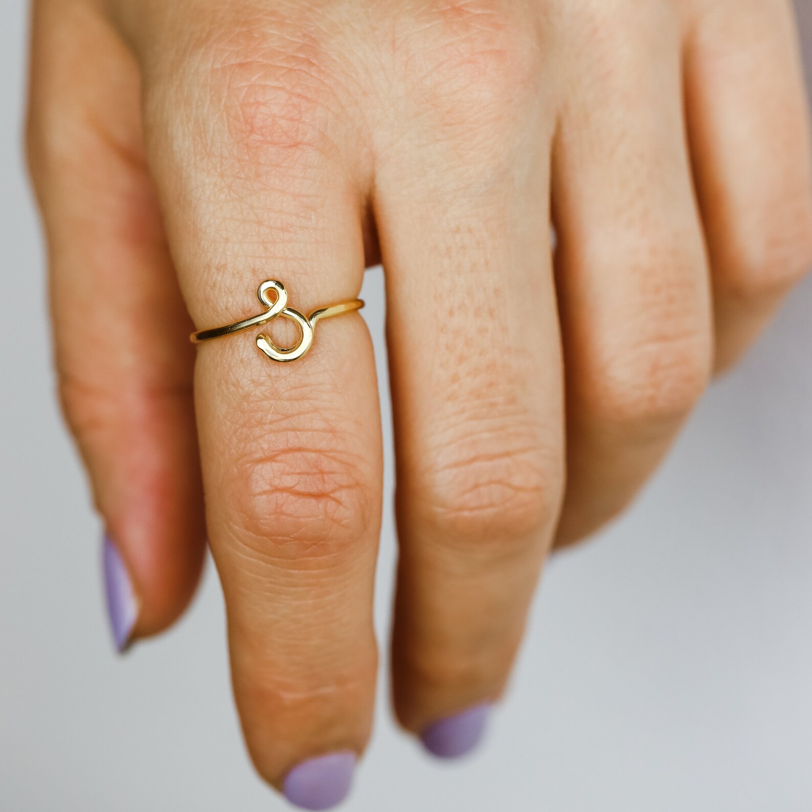 S Dainty Initial Ring Gold Letter S Ring Personalized Initial | Etsy