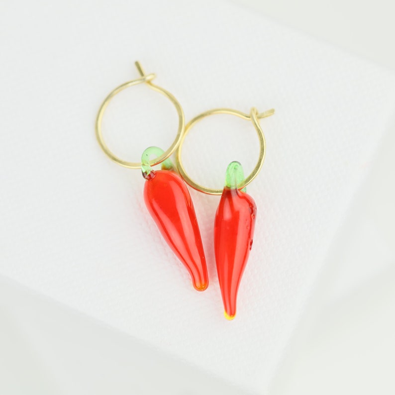 Red Hot Chilli Pepper Earrings Chilli Hoop Earrings Red Pepper Etsy