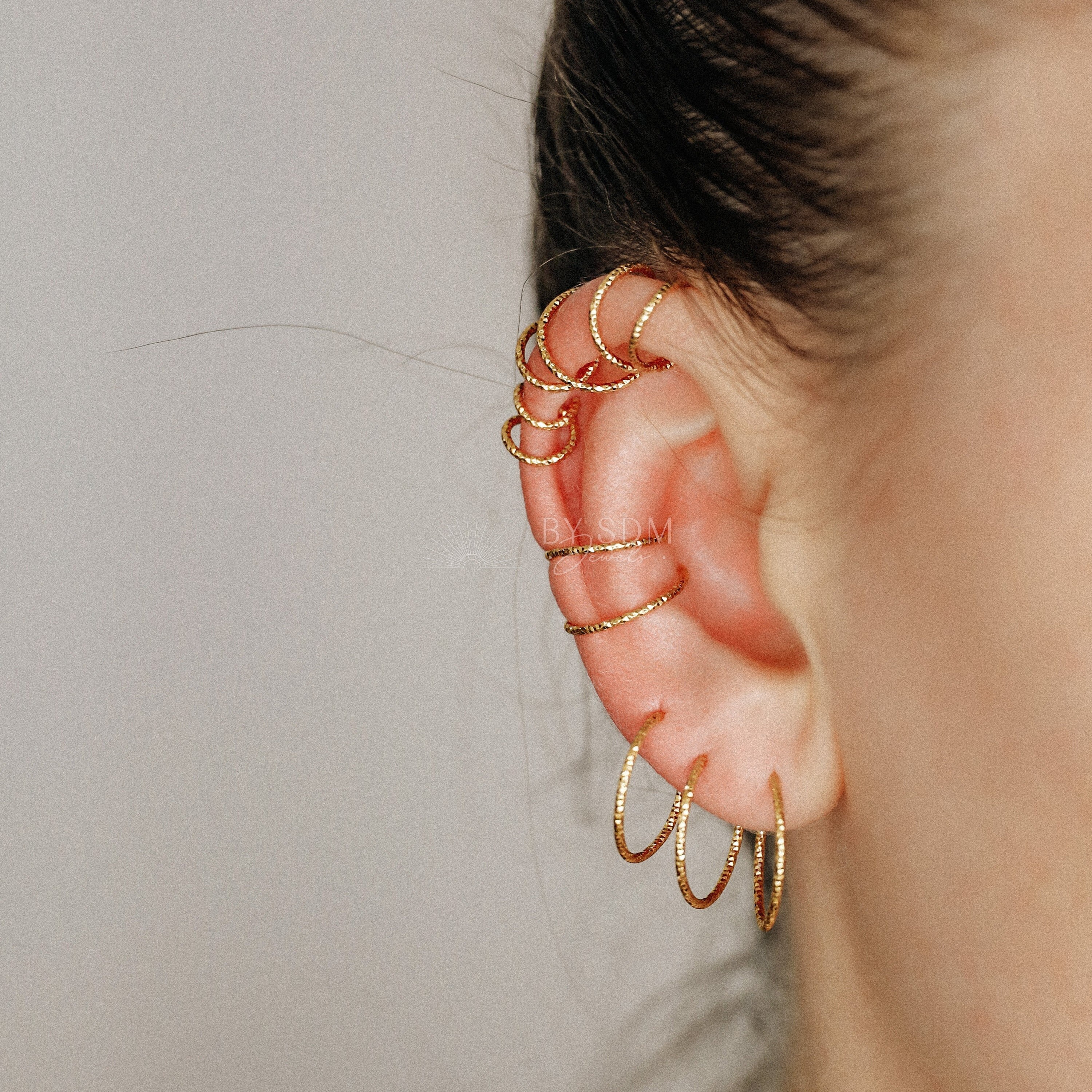 Lot 7 Boucles D’oreilles Femme Hypoallergéniques – Plaqué Or 14K – Boucles, Boutons, Cartilage – Pour Peaux Sensibles