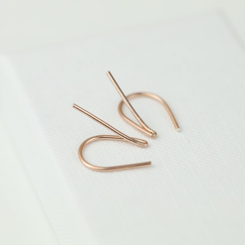 Minimalist V Earrings Horseshoe Earrings Bar Earrings Arc Etsy