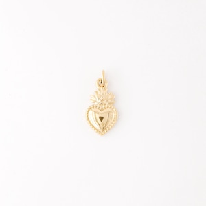 Flaming Sacred Heart Charm • BYSDMJEWELS