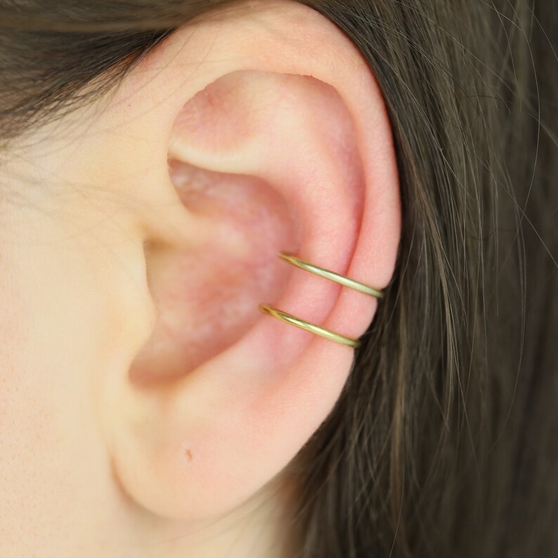 Double Band Ear Cuff Smooth Conch Ear Cuff Earrings Cartilage Etsy